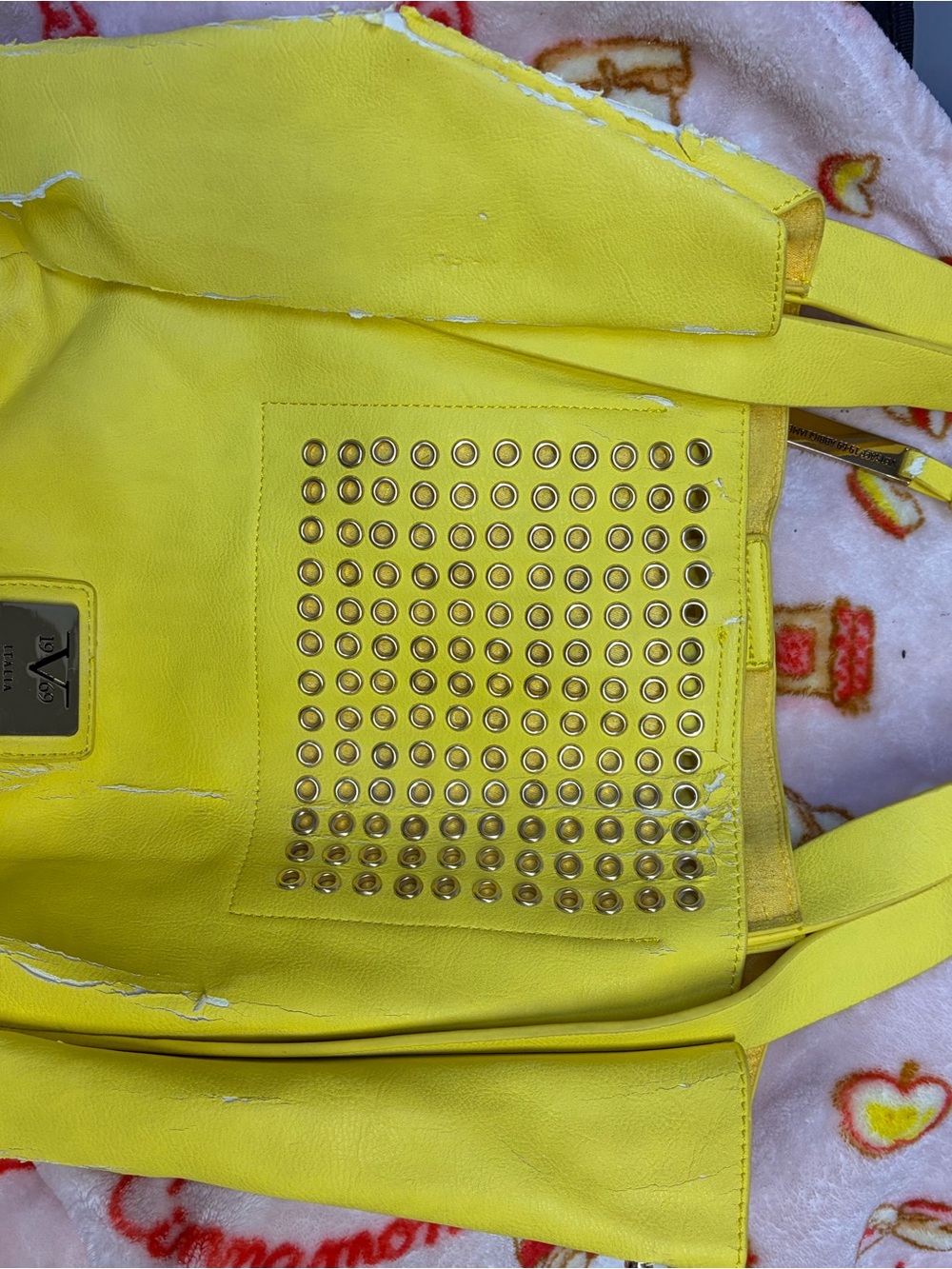 Yellow Grommet-Accent Tote Bag